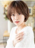 ■マロンベージュ小顔補正カットマッシュパーマ712川口20代30代