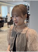 お呼ばれヘアセット / ヘアアレンジ / タイトヘア /ツインお団子