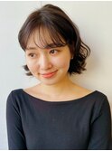 パーマ 黒髪 ニュアンスパーマ イメチェン 前髪 ボブ ボブヘア