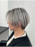シャドールーツ/ホワイトバレイヤージュ/ショートカット白髪隠し