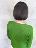 小顔ワンレングスボブ 大人ショート くすみブラウン 20代30代◎
