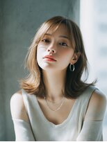 ロッソ 大橋店(Rosso) 流し前髪の外ハネブラウンミディ【大橋】