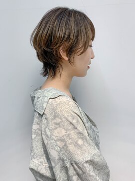 テトヘアー(teto hair) short (ハイライト、マッシュウルフ、グレージュ)
