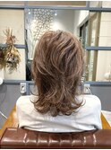 大人可愛い　小顔ウルフ　30代40代　バイオレットアッシュ