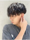 ツイストスパイラルパーマ メンズカット 眉毛 アイブロウ