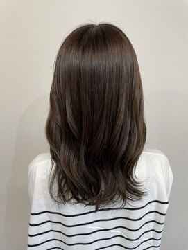 ヘアープロデュース ラピセット 松山(Lapset) 20代30代40代ブリーチなしオリーブべージュくびれミディ