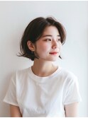 癖を活かした軽めミニボブ