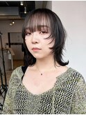 ボブルフ黒髪ウルフレイヤーロング_ba484191