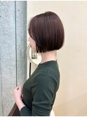 似合わせカットボブ小顔カット透明感カラーチョコレートカラー