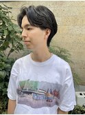 メンズ2ブロック×ワンカールパーマ