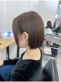 小顔ヘア　ミニボブ　大人ボブ　黒髪