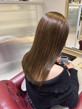 マルフェ 天王寺(marfe) ブリーチなしミルクティーベージュ　透明感カラー