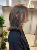くびれレイヤーカット/マロンベージュ/メルティカラー