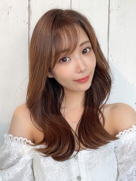 ラルユー 金山(LallYou) シャギーレイヤーロング韓国ワンホンヘアシースルーぱっつん前髪