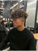 スペインカール ハイライトカラー　メンズカット　メンズパーマ