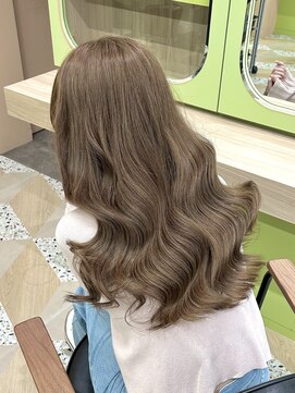 イオエ 西梅田(ioe) ブリーチなしカラー/髪質改善/ミルクティーベージュ/小顔ヘア