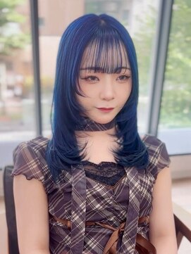 ネオリーブ クーロ(Neolive curro) ハイトーンブルー×ハッシュレイヤー[ダブルカラー/ブリーチ]