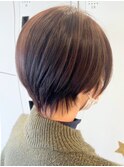 大人マッシュショート丸みショート黒髪ショートベリーショート