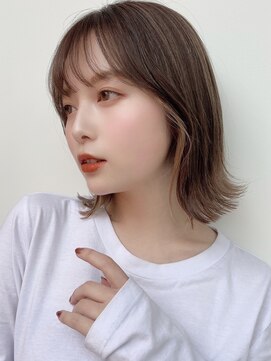 セイドット リー(Say. Ree) Say.外ハネボブくびれボブインナーカラーヘーゼルグレージュ青山