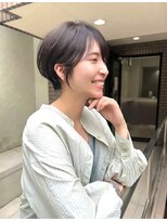 コール ネックス ザ サロン 表参道(COALL nex the salon)&nbsp;ココアベージュ前髪あり小顔愛されショートボブ