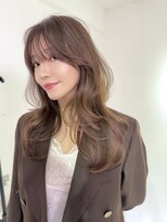 アース コアフュールボーテ 新潟紫竹山店(EARTH coiffure beaute)&nbsp;ナチュラルベージュ_ヨシンモリ_顔周りレイヤー_レイヤーカット