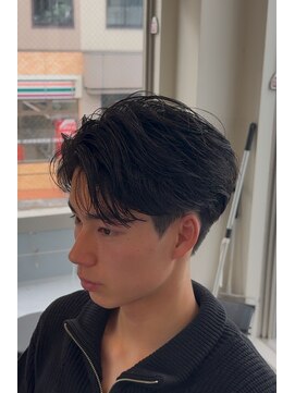 バース 河原町店(BIRTH) 韓国へアカルマパーマワックスなしセンターパート黒髪ウルフ