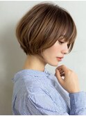 えり足スッキリボブ大人キレイめ[西宮北口/白髪ぼかし]