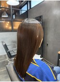 縮毛矯正　セミロングストレート　髪質改善トリートメント