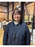 ダークブルー顔まわりレイヤー丸みボブ鹿児島/天文館
