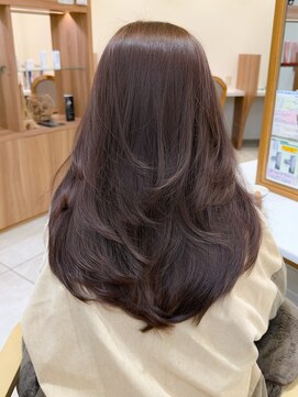 シュヴー 浦安店(CHEVEUX) レイヤーカット オリーブベージュ 髪質改善 顔周り 前髪カット