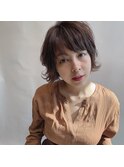 外ハネ前下がりボブ
