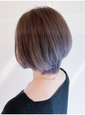 グレージュショートボブ_ショコラベージュボブルフ_ba352681