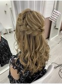 スピードヘアセット9番編み込みハーフアップ