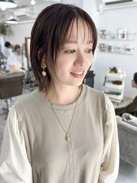 ペイジヘアー(paige hair) 大人可愛いスッキリボブ×ブラウン/ベージュ