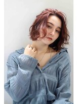 ヘアアンドデザイン ネイビー(Navy) 切りっぱなし×ダブルカラー×デザインカット