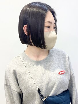 モリオフロムロンドン 松戸店(Morio from London) 【松戸　石山】黒髪ストレート切りっぱなしボブ前髪無し