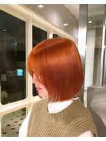 ヲタク(wotaku.)&nbsp;オレンジカラー暖色カラーダブルカラーケアブリーチミニボブ艶髪