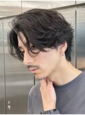 堀江ニュアンスパーマフェザーパーマセンターパートウルフ30代●