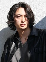 ミディアムスパイラルパーマツーブロック束感モテる長め