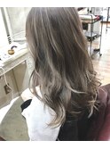 ハイライト/ベージュ/ゆるふわロング