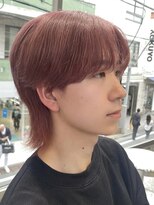メンズハイトーンミルクティーピンクベージュカラーダブルカラー