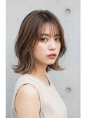 ツヤ髪/小顔髪質改善カット/ナチュラル/ミディアム/30代/40代