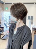 30代40代50代ショート白髪ぼかし髪型染め面長若見えへア伊