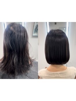 髪と頭皮に髪に優しいカラー剤を使用☆理想のカラーを実現しながら髪質改善も叶える！理想のうるツヤ髪へ♪