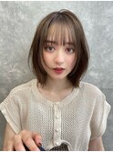 イメチェン×ミディアムレイヤーカット×ダークアッシュ横浜駅