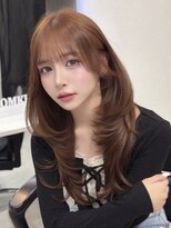ロムーク 表参道(LOMKH) 韓国ロングレイヤーカット顔周りシールエクステ春ハッシュカット