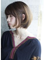 ロミー 本厚木(ROMMY.)&nbsp;ミルクティーブラウン ふんわりボブ ひし形シルエット