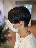 王道ツーブロックセンターパート×前下りメンズショート