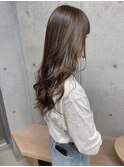 斜めバング/グレージュカラー/デザインカラー/シルキーベージュ