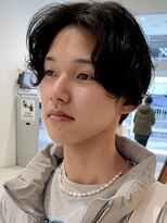 コムズアイ(COM'S/i)&nbsp;メンズボブニュアンスパーマミディアムヘアーセンターパート